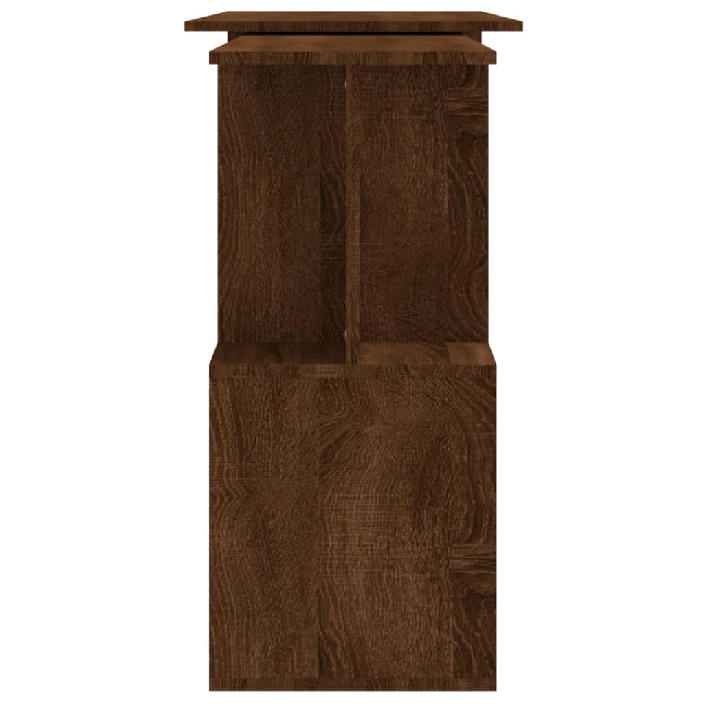 Skrivebord Hjørne Brun Eik 200X50X76 Cm Konstruert Tre