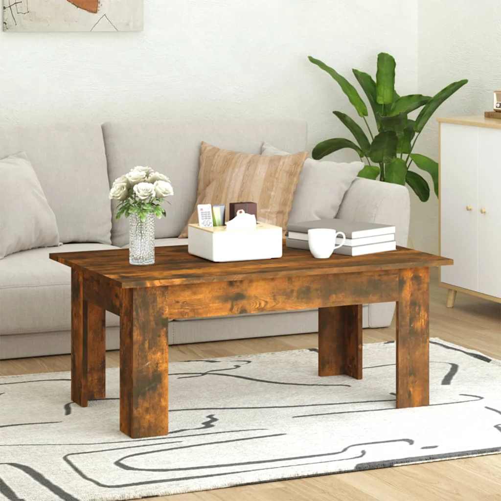Salongbord Røkt Eik 100X60X42 Cm Konstruert Tre