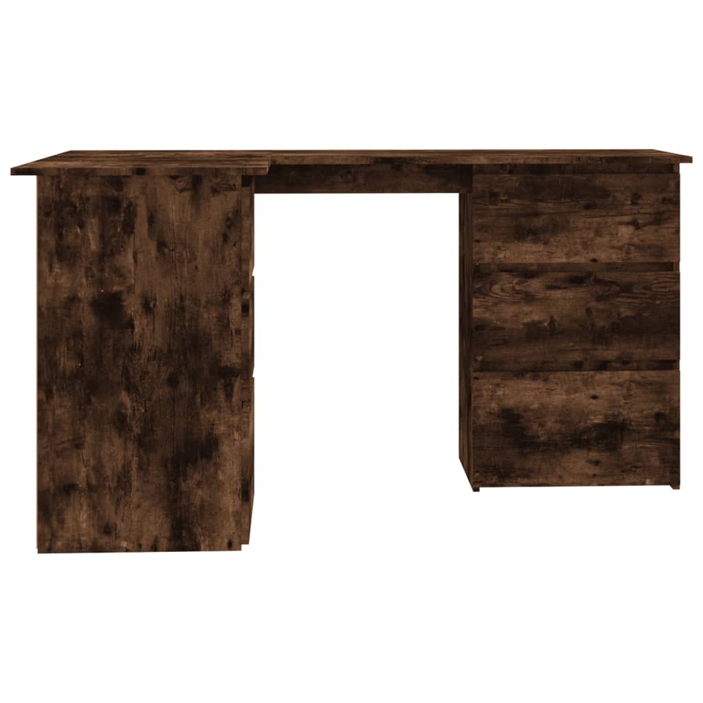 Hjørnepult Røkt Eik 145X100X76 Cm Konstruert Tre