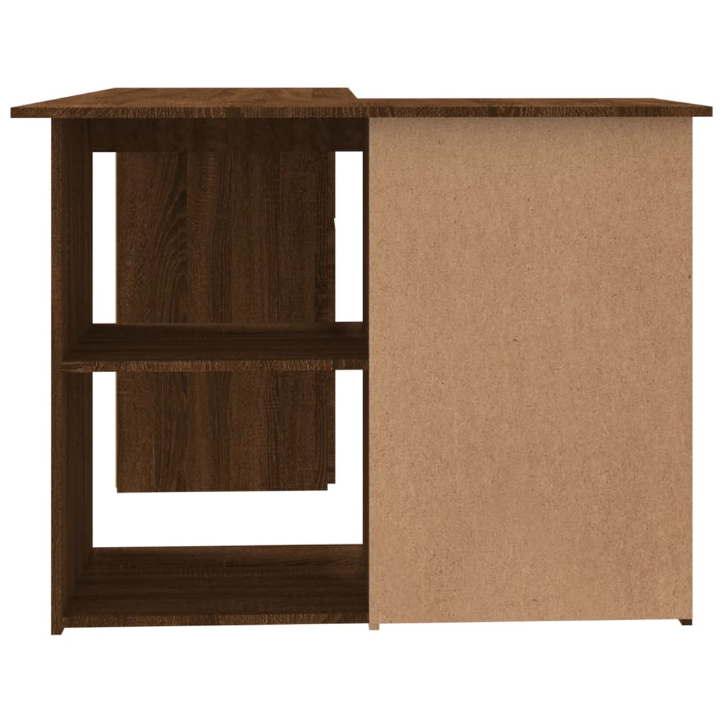 Hjørnepult Brun Eik 145X100X76 Cm Konstruert Tre