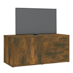 Tv-Benk Røkt Eik 80X34X36 Cm Konstruert Tre