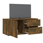 Tv-Benk Røkt Eik 80X34X36 Cm Konstruert Tre
