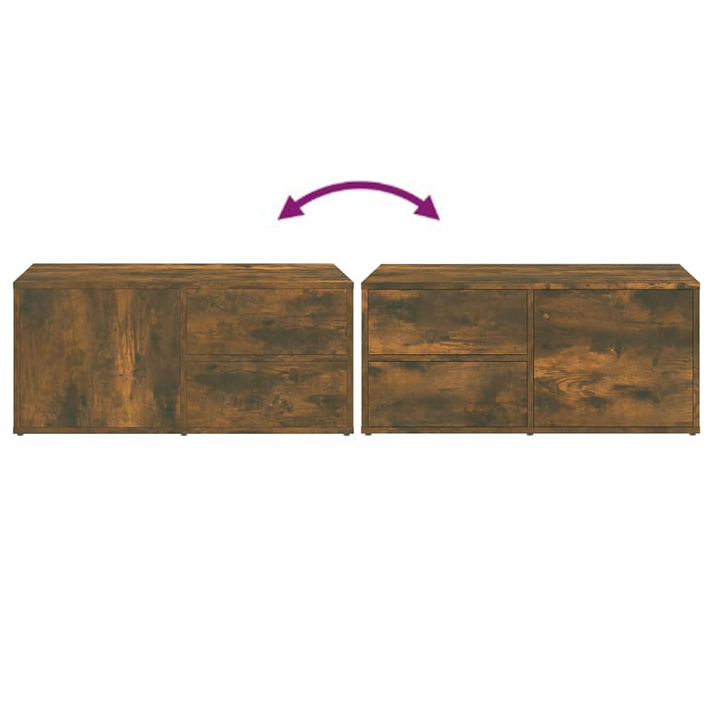 Tv-Benk Røkt Eik 80X34X36 Cm Konstruert Tre