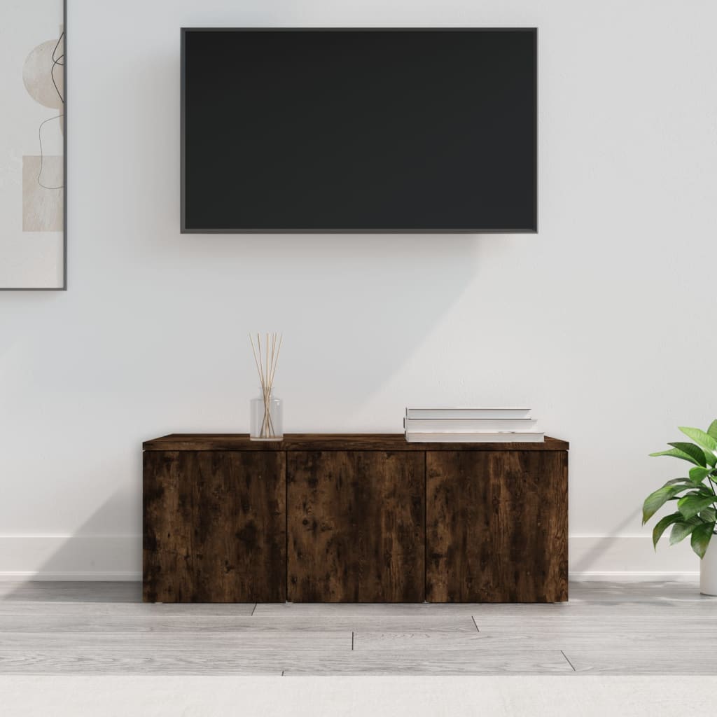 Tv-Benk Røkt Eik 80X34X30 Cm Konstruert Tre