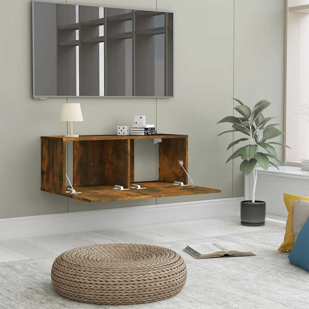 Tv-Benk Røkt Eik 80X30X30 Cm Konstruert Tre