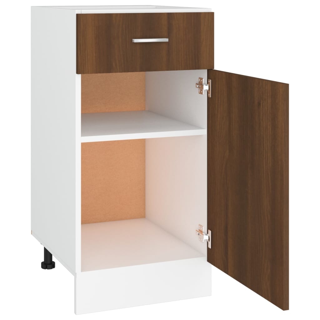 Underskap Med Skuff Brun Eik 40X46X81,5 Cm Konstruert Tre
