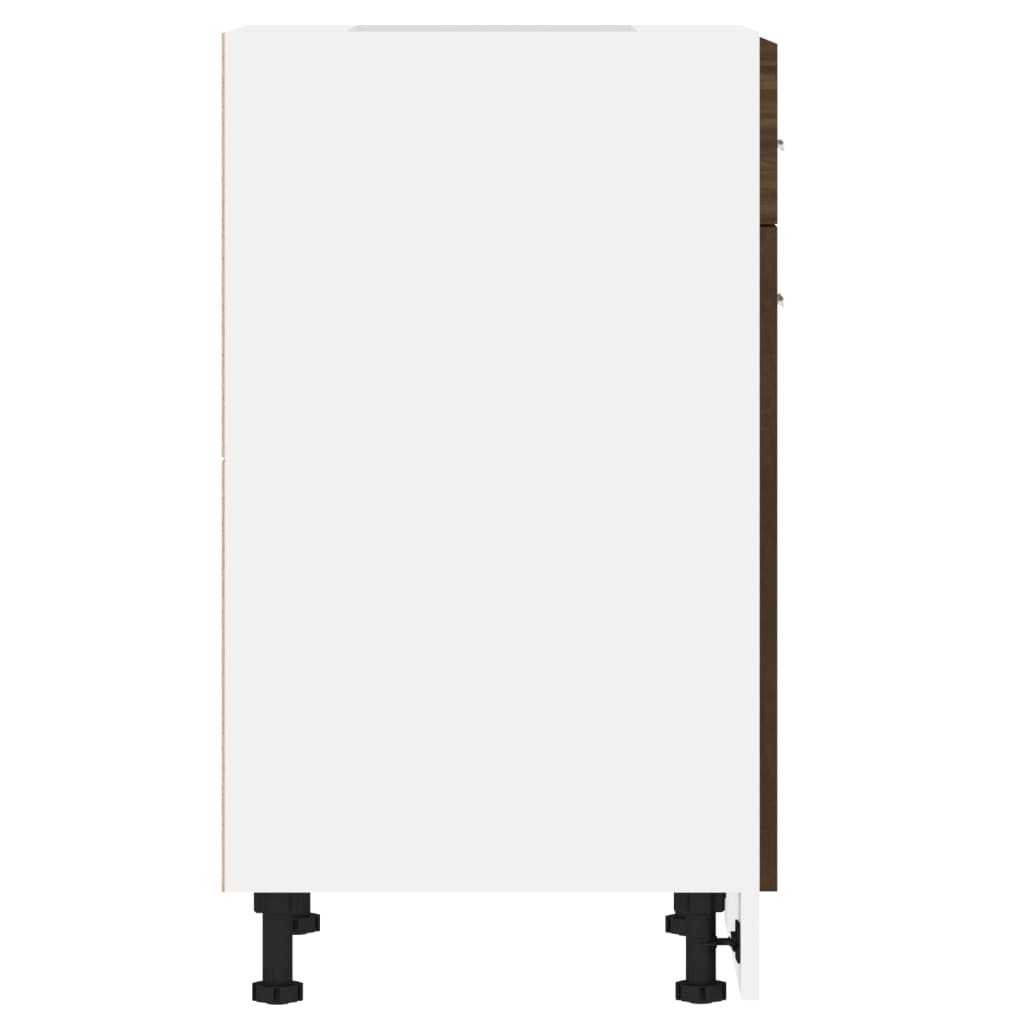 Underskap Med Skuff Brun Eik 50X46X81,5 Cm Konstruert Tre