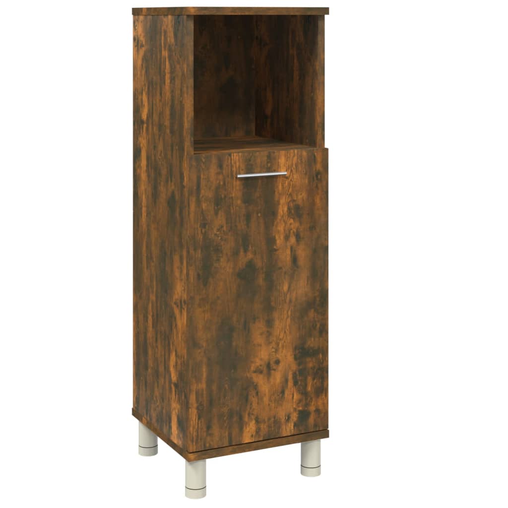 Baderomsskap Røkt Eik 30X30X95 Cm Konstruert Tre