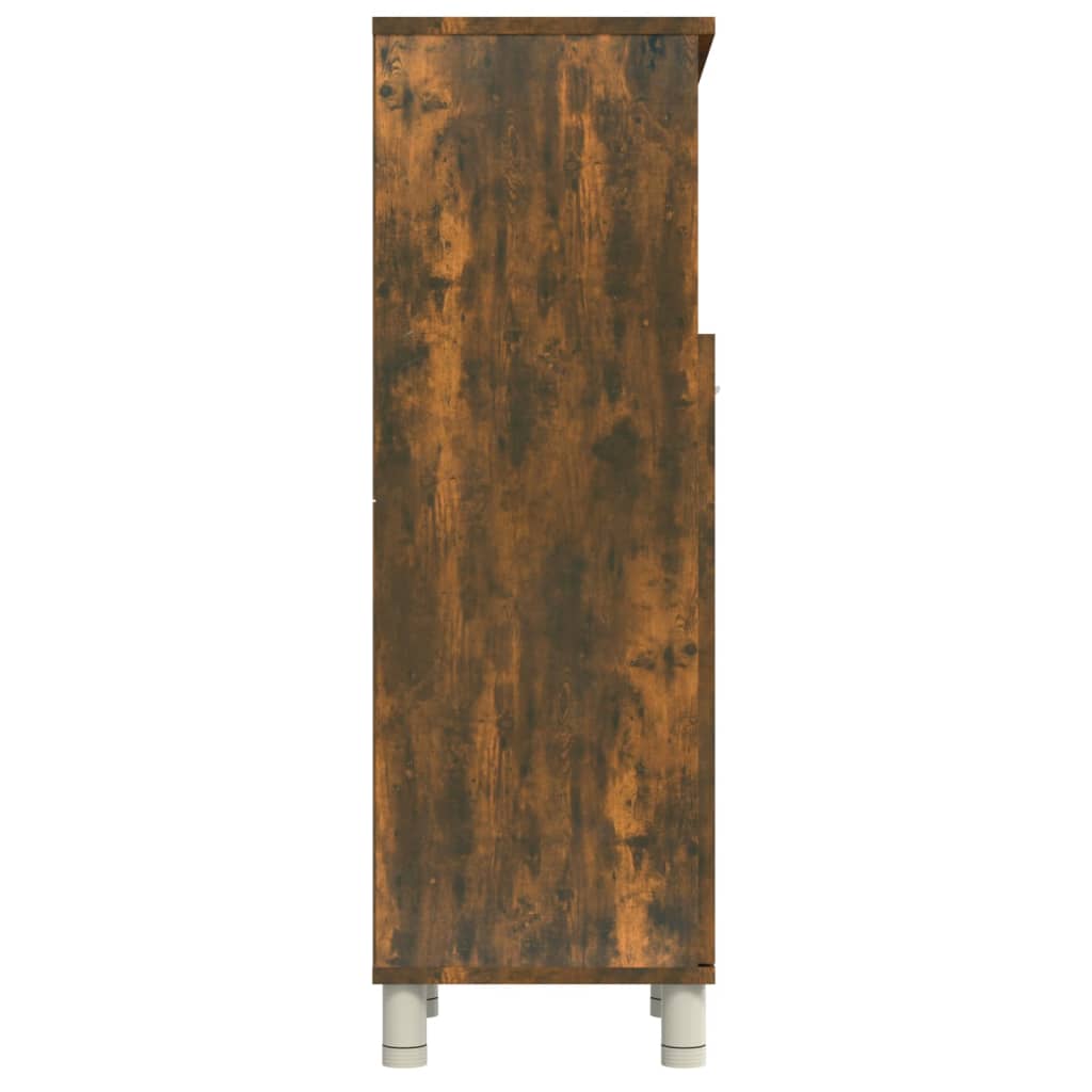 Baderomsskap Røkt Eik 30X30X95 Cm Konstruert Tre