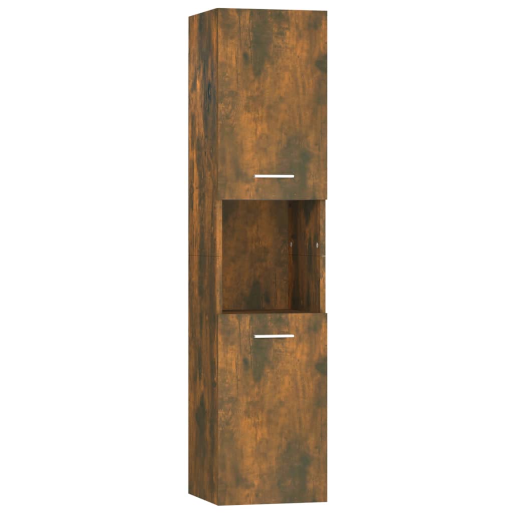 Baderomsskap Røkt Eik 30X30X130 Cm Konstruert Tre