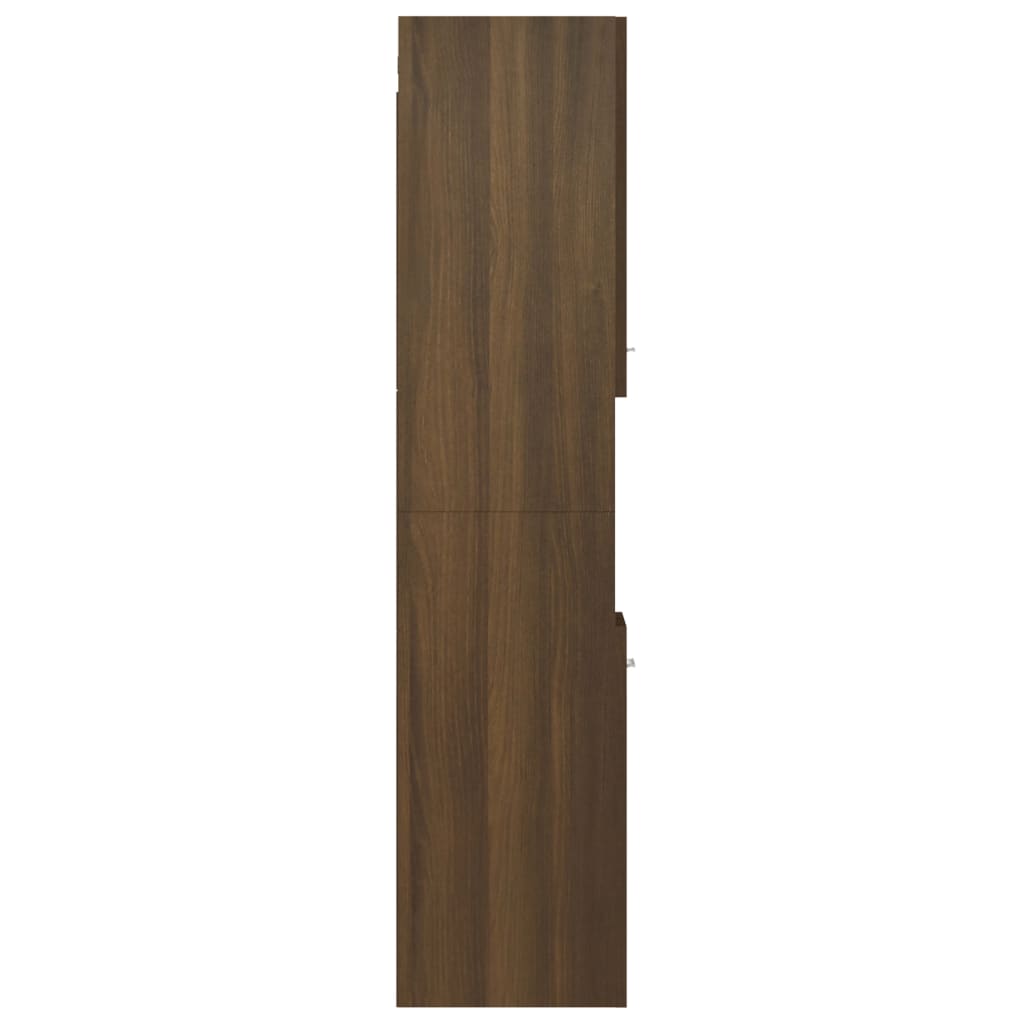 Baderomsskap Brun Eik 30X30X130 Cm Konstruert Tre