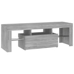 Tv-Benk Med Led-Lys Grå Sonoma 120X35X40 Cm