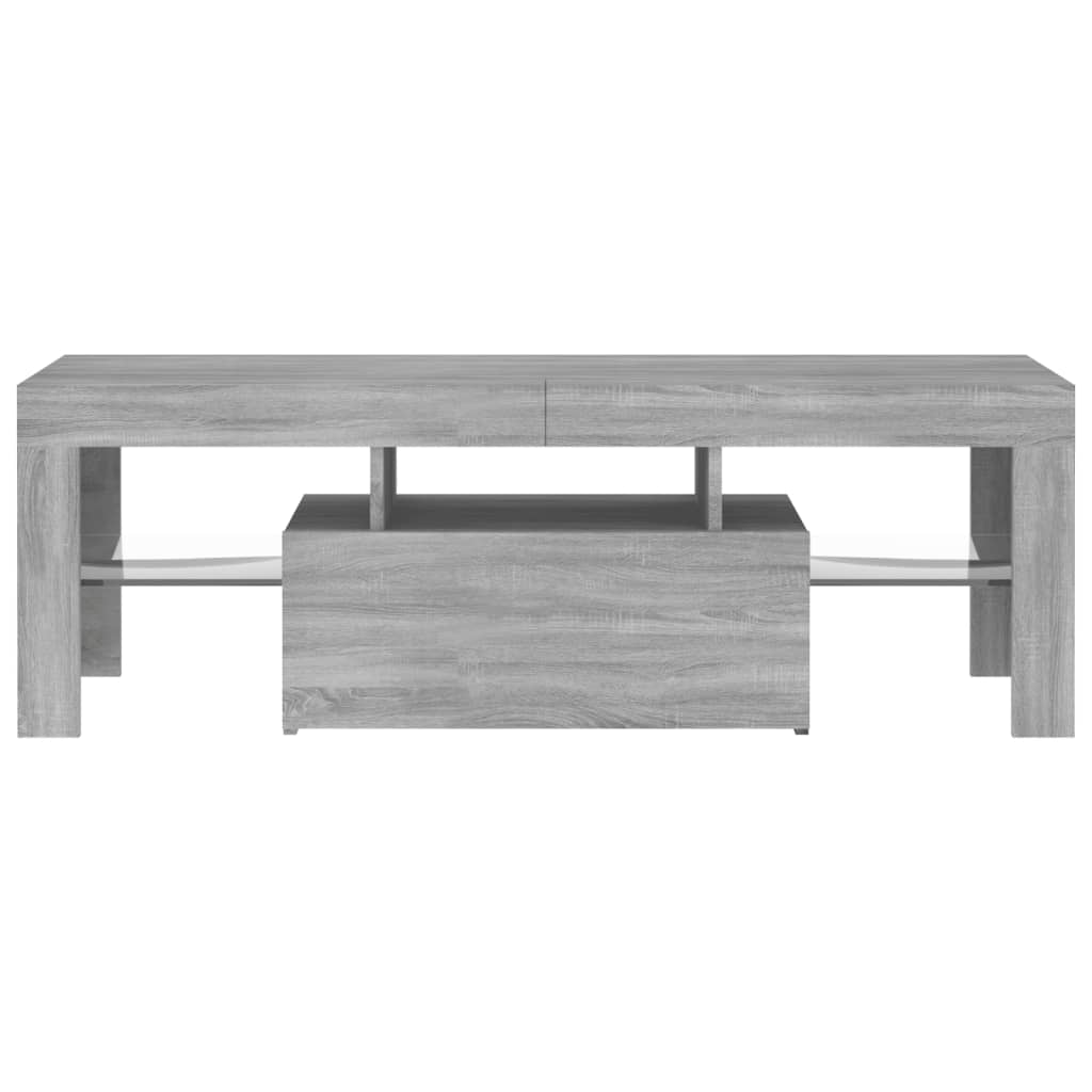 Tv-Benk Med Led-Lys Grå Sonoma 120X35X40 Cm