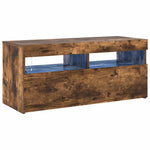 Tv-Benk Med Led-Lys Røkt Eik 90X35X40 Cm