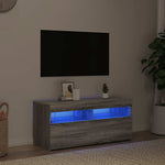 Tv-Benk Med Led-Lys Grå Sonoma 90X35X40 Cm