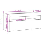 Tv-Benk Med Led-Lys Grå Sonoma 90X35X40 Cm