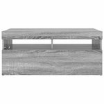 Tv-Benk Med Led-Lys Grå Sonoma 90X35X40 Cm