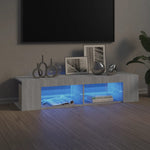 Tv-Benk Med Led-Lys Grå Sonoma 135X39X30 Cm