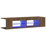 Tv-Benk Med Led-Lys Brun Eik 135X39X30 Cm