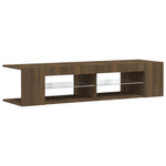 Tv-Benk Med Led-Lys Brun Eik 135X39X30 Cm