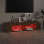 Tv-Benk Med Led-Lys Brun Eik 135X39X30 Cm