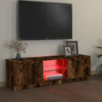 Tv-Benk Med Led-Lys Røkt Eik 120X30X36 Cm