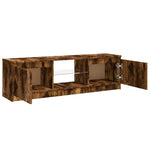 Tv-Benk Med Led-Lys Røkt Eik 120X30X36 Cm