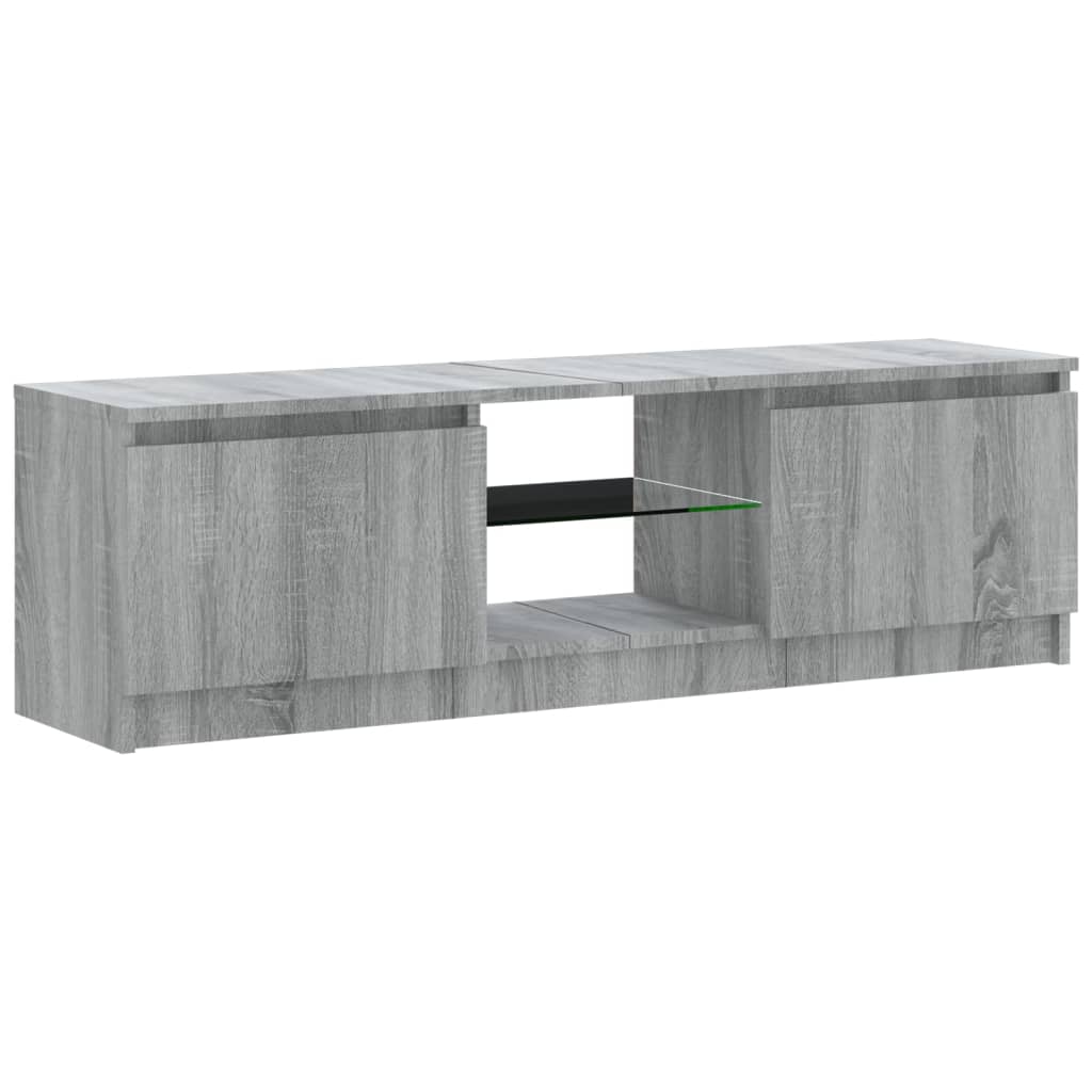 Tv-Benk Med Led-Lys Grå Sonoma 120X30X35,5 Cm