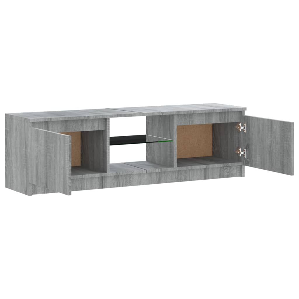 Tv-Benk Med Led-Lys Grå Sonoma 120X30X35,5 Cm
