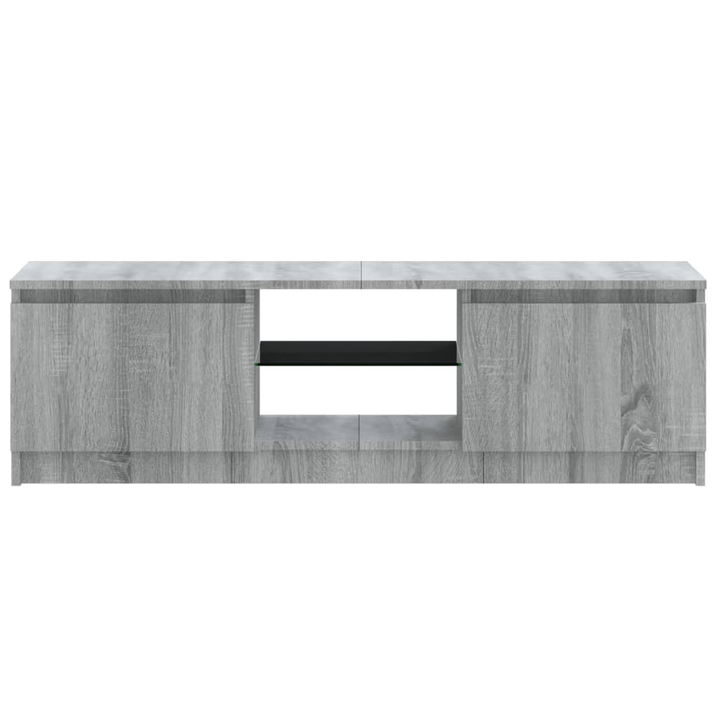 Tv-Benk Med Led-Lys Grå Sonoma 120X30X35,5 Cm