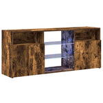 Tv-Benk Med Led-Lys Røkt Eik 120X30X50 Cm