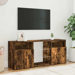 Tv-Benk Med Led-Lys Røkt Eik 120X30X50 Cm