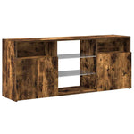 Tv-Benk Med Led-Lys Røkt Eik 120X30X50 Cm
