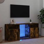 Tv-Benk Med Led-Lys Røkt Eik 120X30X50 Cm