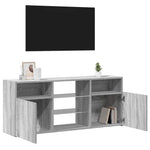 Tv-Benk Med Led-Lys Grå Sonoma 120X30X50 Cm