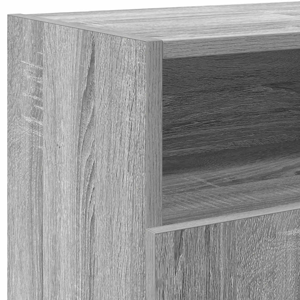 Tv-Benk Med Led-Lys Grå Sonoma 120X30X50 Cm
