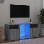 Tv-Benk Med Led-Lys Grå Sonoma 120X30X50 Cm
