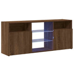 Tv-Benk Med Led-Lys Brun Eik 120X30X50 Cm