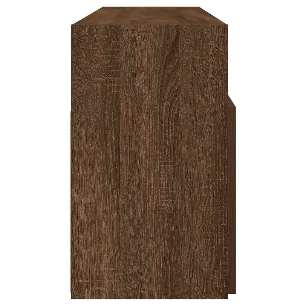 Tv-Benk Med Led-Lys Brun Eik 120X30X50 Cm