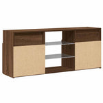 Tv-Benk Med Led-Lys Brun Eik 120X30X50 Cm
