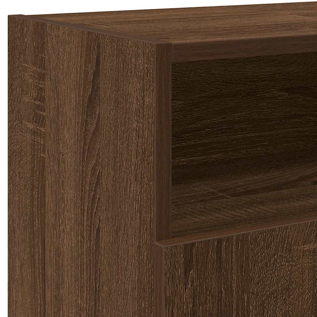 Tv-Benk Med Led-Lys Brun Eik 120X30X50 Cm