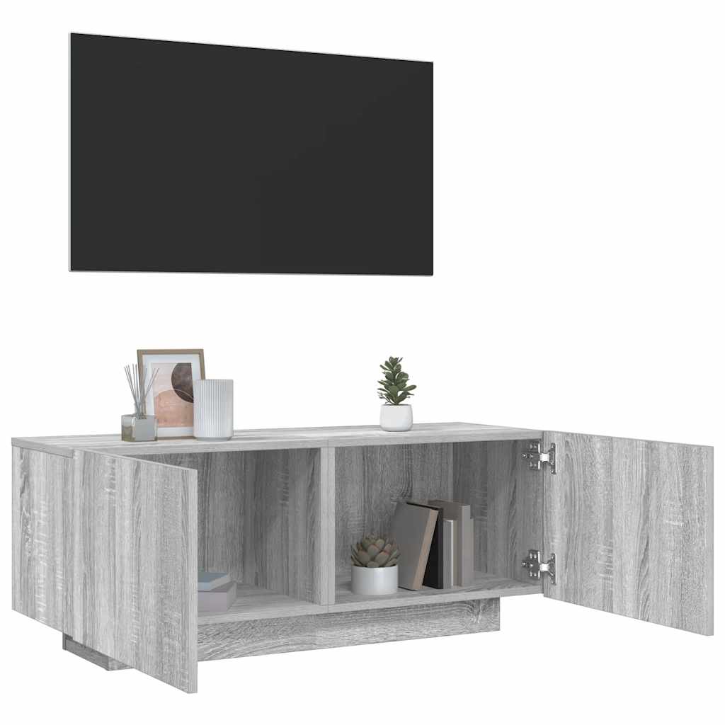 Tv-Benk Grå Sonoma 100X35X40 Cm Konstruert Tre