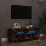 Tv-Benk Med Led-Lys Røkt Eik 100X35X40 Cm