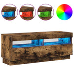 Tv-Benk Med Led-Lys Røkt Eik 100X35X40 Cm