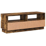 Tv-Benk Med Led-Lys Røkt Eik 100X35X40 Cm