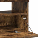 Tv-Benk Med Led-Lys Røkt Eik 100X35X40 Cm