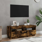 Tv-Benk Med Led-Lys Røkt Eik 100X35X40 Cm