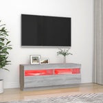 Tv-Benk Med Led-Lys Grå Sonoma 100X35X40 Cm