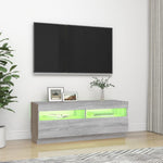 Tv-Benk Med Led-Lys Grå Sonoma 100X35X40 Cm