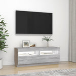 Tv-Benk Med Led-Lys Grå Sonoma 100X35X40 Cm